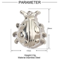 Technische weergave van lieveheersbeestje hanger van rvs met afmetingen van 20x17mm - Zilveren Lieveheersbeestje
