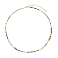 Collier bohème fait main en perles de pierres naturelles colorées et fermoir doré - Collier en Pierre Naturelle