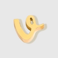 Polished golden stainless steel letter V charm pendant with smooth finish and mirror effect - Lowercase v / Gold