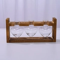 Heart Triple Bottle Retro Wood Stand