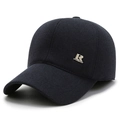 Gorra de béisbol de invierno para hombre azul marino con forro polar y logo metálico - Ajustable / Azul marino