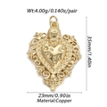 Golden heart crown copper pendant charm for jewelry making with dimensions and weight - Ysn014-09 / 18K Gold