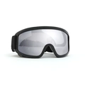 Gafas de sol para perros con montura negra flexible y lentes de espejo plateadas - Perros Medianos y Grandes / Lente Plateada