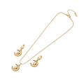 Set gioielli in acciaio dorato con collana a mezzaluna e orecchini a stella coordinati - Oro