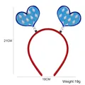 Oktoberfest heart headband with blue white checkered spring hearts and red velvet base - Heart Style