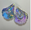 AB color multifaceted crystal pendant with teardrop shape for wedding decorations - 38MM New Scallop / Rainbow AB