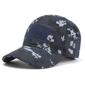 Tactical camouflage baseball cap with blue digital pattern and front velcro patch area - One Size / Blue Digital Camo (11#)