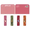 Set of 4 vintage cartoon cat magnetic bookmarks in pink, green, red and orange - Cute Cats CXSQ015