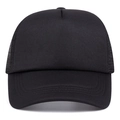 Klassische schwarze Trucker-Cap mit Netzeinsatz, gebogenem Schirm und festem Vorderteil - Schwarz