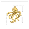 Technical dimensions of a golden octopus charm in stainless steel for jewelry making - Octopus Shape-YE792-2