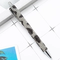 Luxury ballpoint pen with black and white rhinestones and silver metal accents - Black and White (Silver Parts)