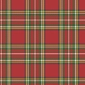 Classic red and green Scottish tartan gift wrapping paper with white and yellow accents - Yellow and Green Plaid