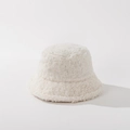 Dettaglio del cappello alla pescatora in morbido peluche bianco con texture calda - M(56-58cm) / Bianco Sporco