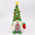 Gnomo di Natale in peluche con cappello verde e cappotto grigio con sacco regalo - Verde Donna