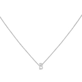 Minimalist 18K gold letter B initial pendant necklace with polished silver finish - Steel B