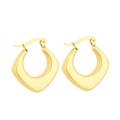 Pendientes de aro geométricos en acero inoxidable chapado en oro de 18K estilo vintage - Estilo A Cuadrado Hueco (KE109504-WGMW) / Dorado