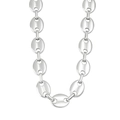 Silver stainless steel pig nose coffee bean link chain necklace for men and women - Steel Color 11mm Necklace