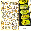 Adesivi per unghie con fantasie leopardate e farfalle decorative, modello stile F681 - F681-Leopardo Farfalla Animale