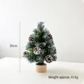 Mini Christmas tree with natural pine cones on wood base, 30cm height tabletop decor - 30cm White Frosted Pine Cone Tree
