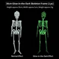 30cm im Dunkeln leuchtendes Halloween Skelett Deko Wandbehang für Gruselpartys - 30cm Leuchtskelett / Leuchtendes Grün