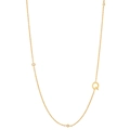 Collana in acciaio inossidabile placcata oro 18K con ciondolo lettera Q e cristalli - Lettera Q