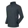 Waterproof softshell hiking jacket for men and women in charcoal grey with stand collar - Dark Gray / S