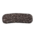 Minimalist rectangular hair clip with dark grey faceted rivets on brown base - Classic [Grey Square]