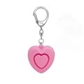 Pink heart-shaped personal safety alarm keychain with high-decibel self-defense sound - Pink