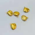Golden seashell charm pendants for summer jewelry making with glossy metallic finish - Hollow Scallop / 5 Pieces / Gold