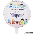 Detail of 18-inch round foil balloon with Spanish Father's Day greeting and cartoon patterns - 18 inch Father's Day Balloon 0174