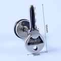 Punk silver key shaped stainless steel stud earring with retro oxidized finish - Key