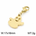 Colgante fantasma de acero inoxidable dorado con cierre de langosta para joyería - Estilo Fantasma Dorado (KLJ6979-Z) / 17*16mm