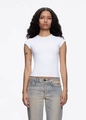 Slim fit white short sleeve athletic T-shirt in high-elasticity breathable fabric - XS / White