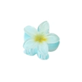 Pale blue translucent frangipani hair claw clip with a matte resin finish - 4cm / Light Blue