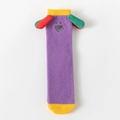 Chaussettes thermiques en polaire corail violette avec détails jaunes et oreilles - Violet