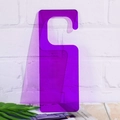 Translucent purple acrylic door hanger tag with a minimalist handle cutout design - Mysterious Purple (Transparent)