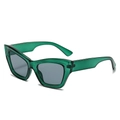 Classic retro cat eye sunglasses with green transparent frames and gray UV lenses - Green Frame Light Grey Lens