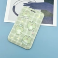Portatarjetas de cuadros verdes con ranas de dibujos animados y cordón para cuello - Rana de Cuadros (Sin Accesorios)