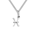 Silver stainless steel Pisces zodiac sign pendant necklace for women - Pisces / Steel