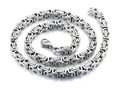 Collana bizantina hip hop argento 500mm x 4mm in finitura acciaio inossidabile - 18cm / 4mm Colore Acciaio