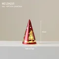 Red lighted Christmas tree ornament with golden deer patterns, small size 15cm height - MZ-23423S Small Red