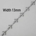 Catena a maglie crociate in acciaio lucido 13mm per creazione gioielli fai da te - 2# Catena a Croce al Metro