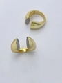 Zweiteiliges Set aus 18k vergoldeten Zirkonia-Ringen im Tropfendesign mit Pavé-Steinen - Einstellbar Offen / C-Form Wassertropfen-Pave-Stil-04