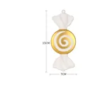 18cm white and gold painted candy-shaped Christmas ornament made of PVC material - 15cm Gold Round Spiral