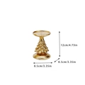 Golden Christmas tree candle holder with dimensions 12cm height and 8.5cm base - Small (Gold)
