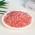 Polished natural red crystal stone chips in a white ceramic dish for home decoration - 100g Of Artificial Watermelon Crystal (5-7mm)
