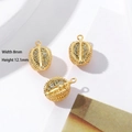 Durian fruit pendant in 18K gold plating with clear cubic zirconia pavé stones - Style 2 Durian