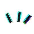 Three faceted rectangular K9 crystal AB rhinestones with rainbow holographic effect - 3x7mm Long Strip AB