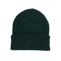 Berretto classico in maglia a coste verde scuro con risvolto per il calore invernale - Taglia unica(56-58cm) / Verde Scuro