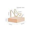 Walnut wood mineral stand with gold brass wire support for crystals and stones - Beech Brass Base Small